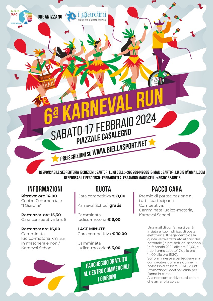 Karneval Run Festa E Sport Nel Cuore Del Biella A Febbraio La A