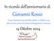 Giovanni Rosso, anniversario