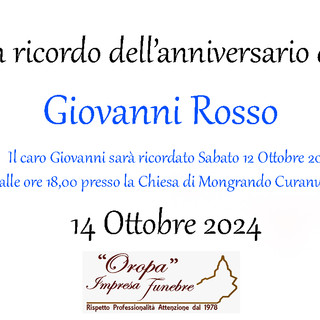 Giovanni Rosso, anniversario