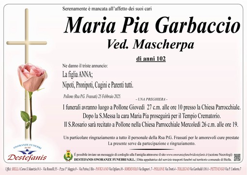 Maria Pia Garbaccio, ved. Mascherpa