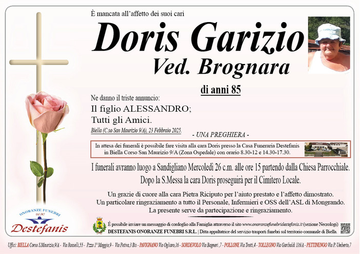 Doris Garizio, ved. Brognara