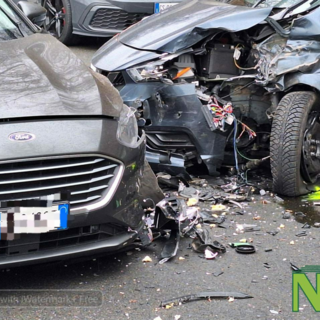 Tre auto si scontrano tra Candelo e Vigliano lungo la via del Cervo  - Foto di Rasolo Nicola per Newsbiella