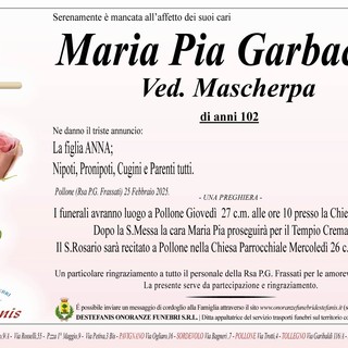 Maria Pia Garbaccio, ved. Mascherpa