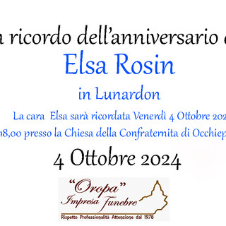 Elsa Rosin in Lunardon, Anniversario