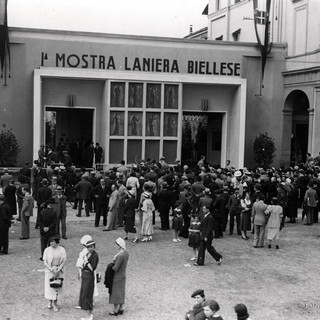 Foto d’archivio: la Mostra Laniera Biellese nel 1936 - Copyright Fondazione Sella 2024.