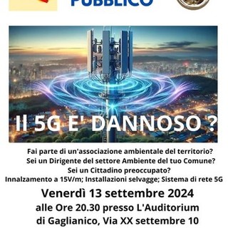 Il 5G è dannoso? Questa sera il dibattito a Gaglianico.