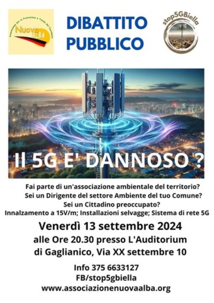 Il 5G è dannoso? Questa sera il dibattito a Gaglianico.