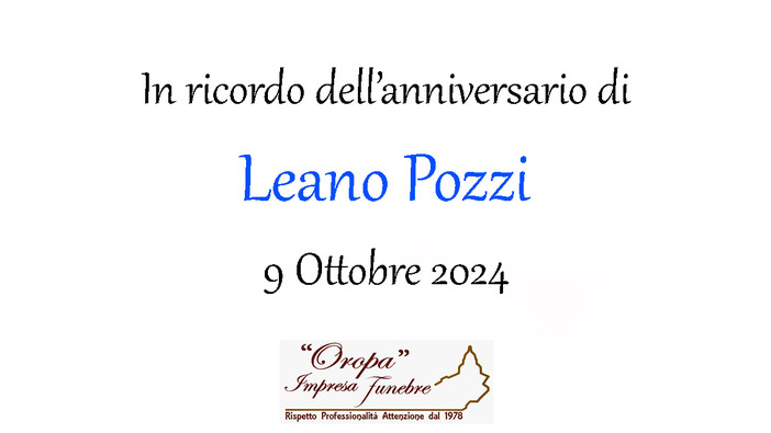 Leano Pozzi, anniversario