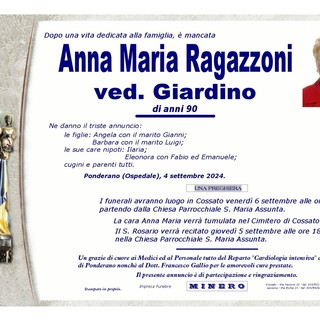 Anna Maria Ragazzoni ved. Giardino