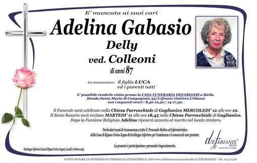 Adelina Gabasio Delly ved. Colleoni