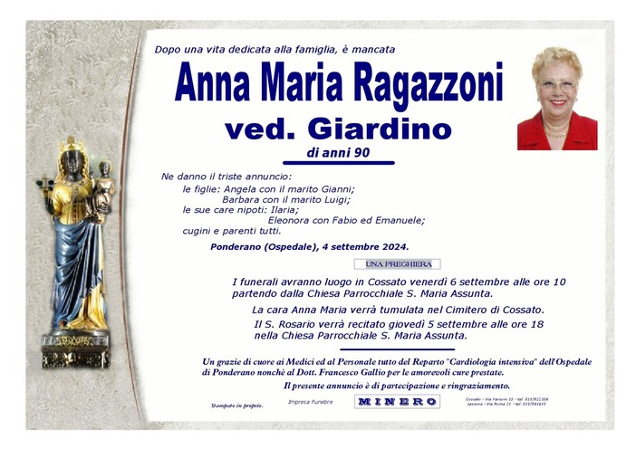 Anna Maria Ragazzoni ved. Giardino