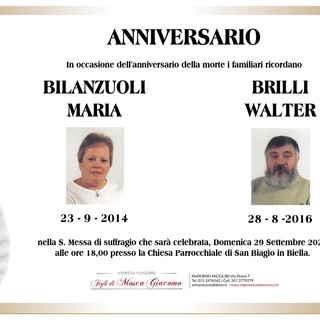 Bilanzuoli Maria e Brilli Walter, Anniversario