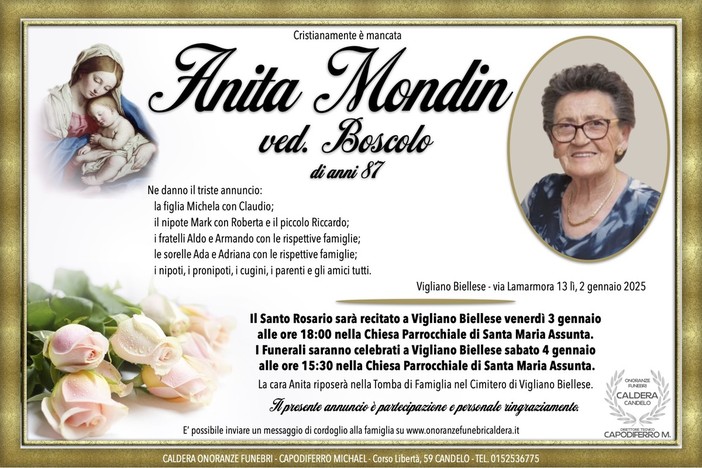 Anita Mondin ved. Boscolo