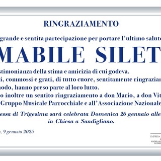 Amabile Siletti - Ringraziamento