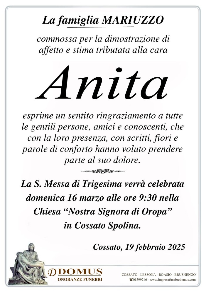 Anita - Ringraziamento