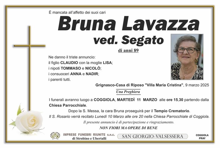 Bruna Lavazza ved. Segato