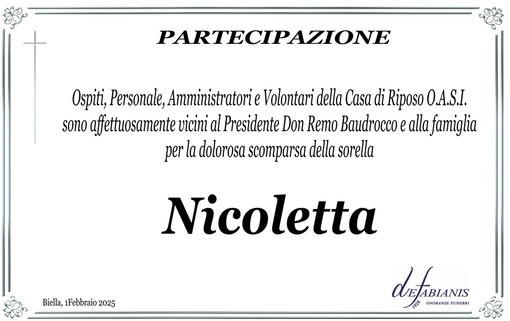 Nicoletta Baudrocco, partecipazione