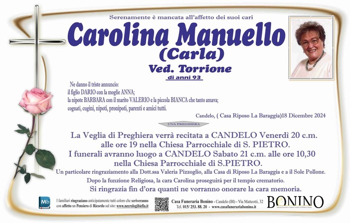 Carolina Manuello (Carla) ved. Torrione