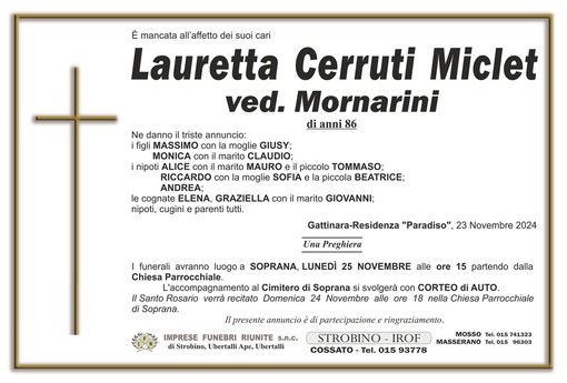 Lauretta Cerruti Miclet Ved. Mornarini