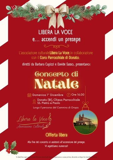 Concerto di Natale a Donato: “Libera la voce e… accendi un presepe”.