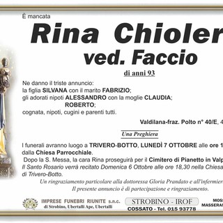 Rina Chiolerio, ved. Faccio