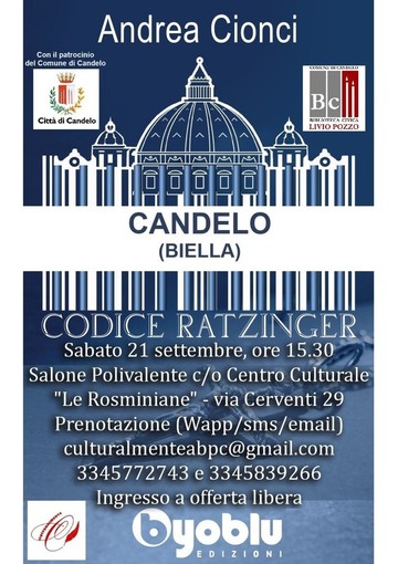 A Candelo la presentazione del libro “Codice Ratzinger” bestseller di carattere internazionale