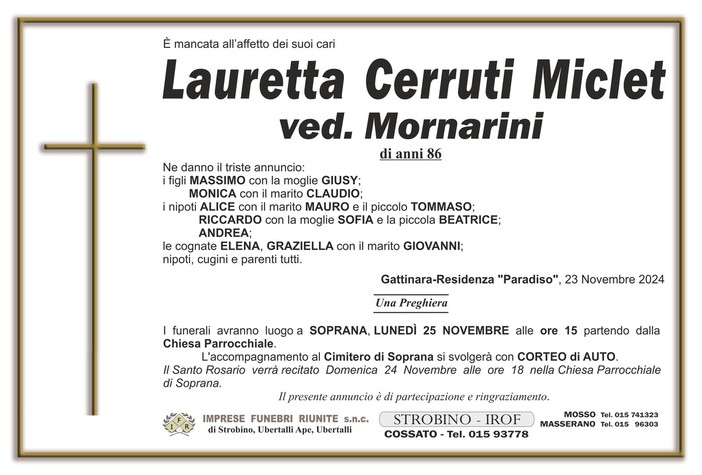 Lauretta Cerruti Miclet Ved. Mornarini