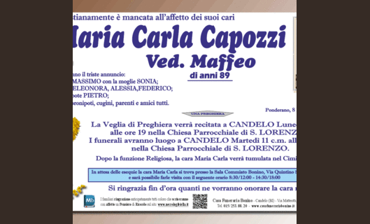 Maria Carla Capozzi, ved. Maffeo