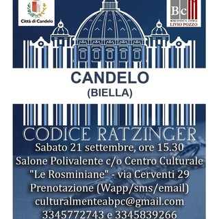 A Candelo la presentazione del libro “Codice Ratzinger” bestseller di carattere internazionale