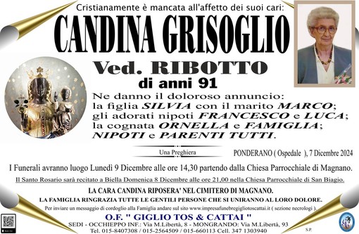 Candina Grisoglio ved. Ribotto