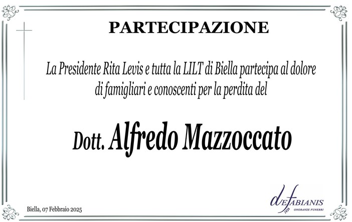 Dott. Alfredo Mazzoccato - Partecipazione