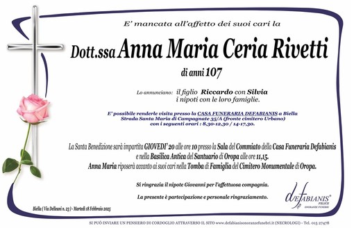 Dott.ssa Anna Maria Ceria Rivetti