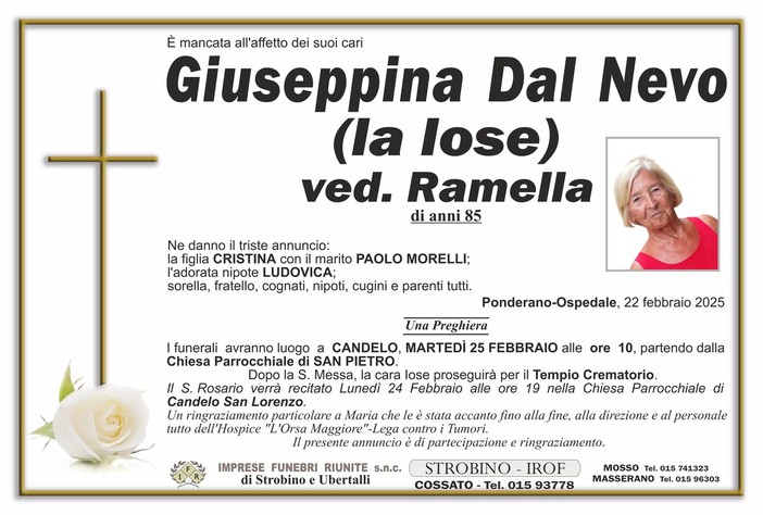 Giuseppina Dal Nevo (La Iose) ved. Ramella