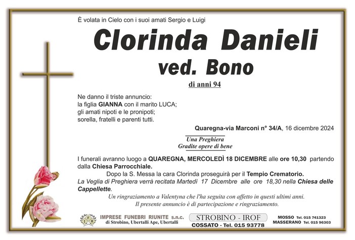 Clorinda Danieli, ved. Bono