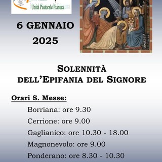 Solennità dell'Epifania: gli orari delle Sante Messe biellesi.