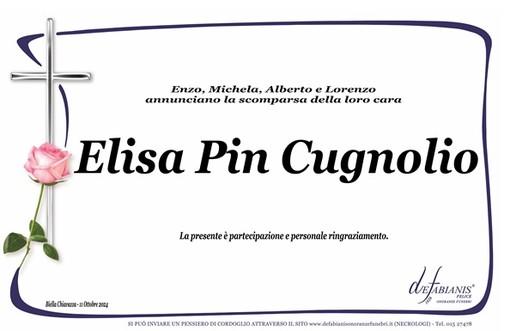 Elisa Pin Cugnolio - Partecipazione