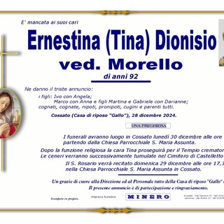 Ernestina (Tina) Dionisio ved. Morello