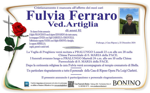 Fulvia Ferraro, ved.Artiglia