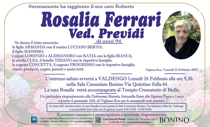 Rosalia Ferrari ved. Previdi