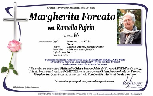 Margherita Forcato, ved. Ramella Pajarin