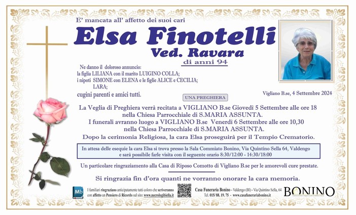 Elsa Finotelli, Ved. Ravara