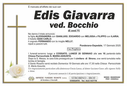 Edis Giavarra, ved. Bocchio