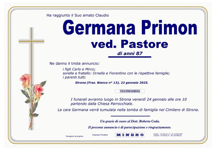 Germana Primon ved. Pastore