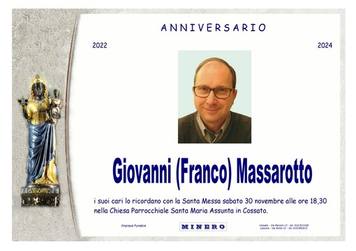 Giovanni (Franco) Massarotto - Anniversario