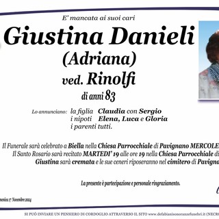 Giustina Danieli (Adriana) ved. Rinolfi