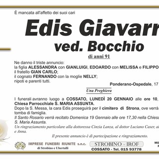 Edis Giavarra, ved. Bocchio