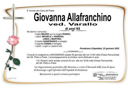 Giovanna Allafranchino ved. Varallo