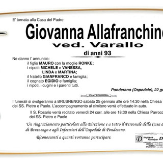 Giovanna Allafranchino ved. Varallo