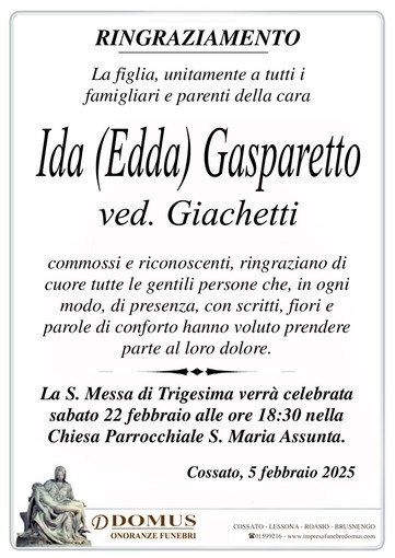 Ida (Edda) Gasparetto ved. Giachetti