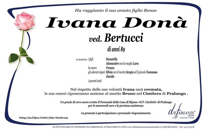 Ivana Donà ved. Bertucci